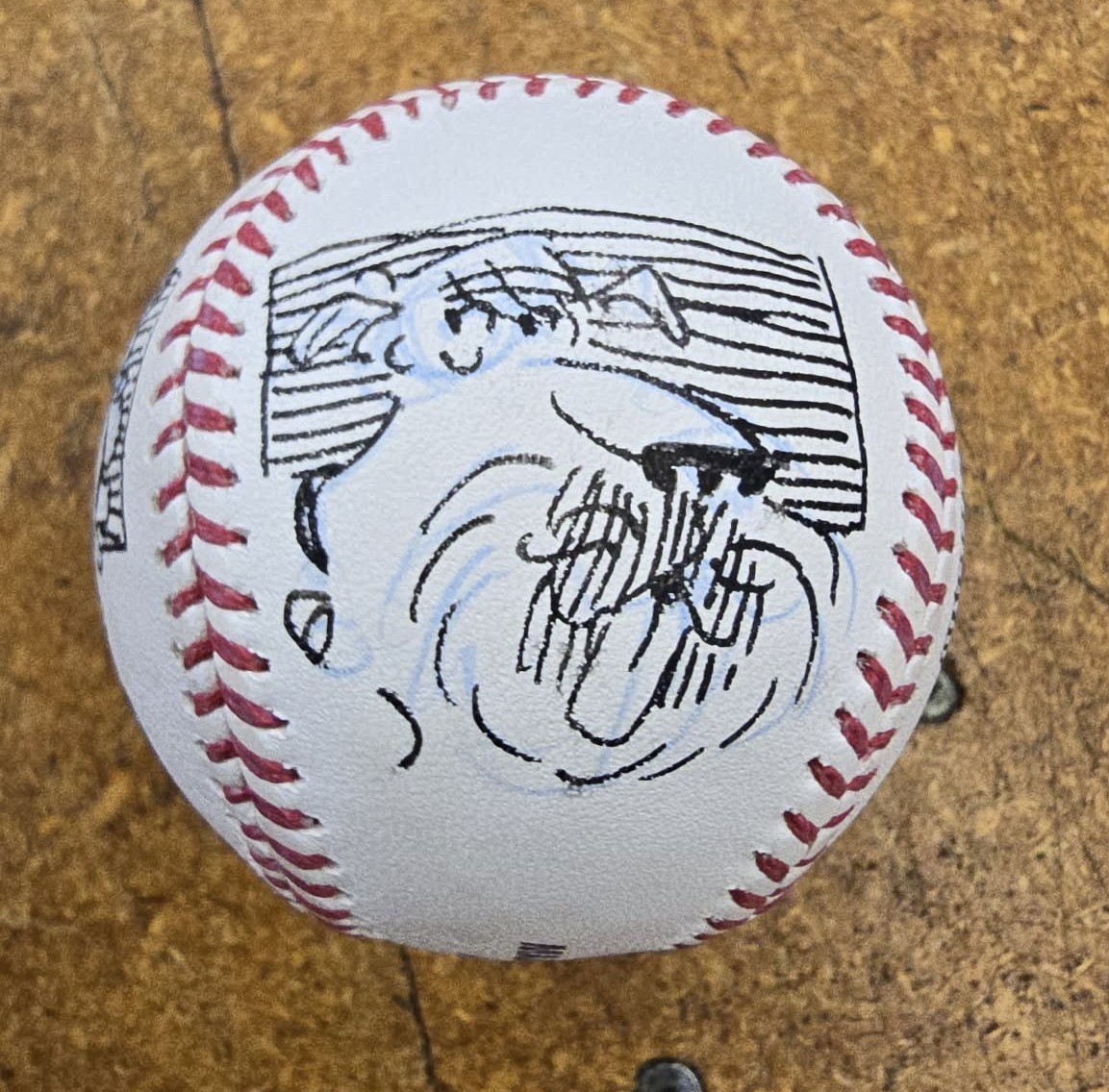 #2 Ron Ferdinand Dennis the Menace Signed Rawlings Baseball - Multiple Sketches
