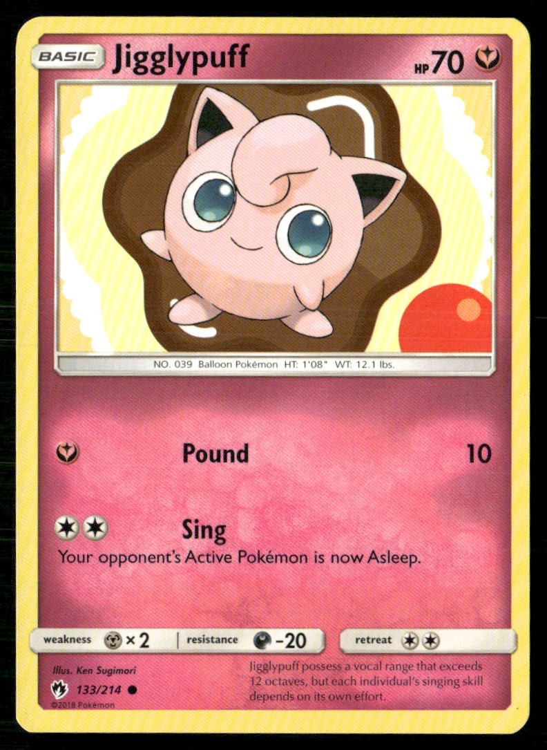 Jigglypuff 133/214 Common Lost Thunder Pokemon Lightly Played Jigglypuff 133/214 Common Lost Thunder Pokemon Lightly Played
