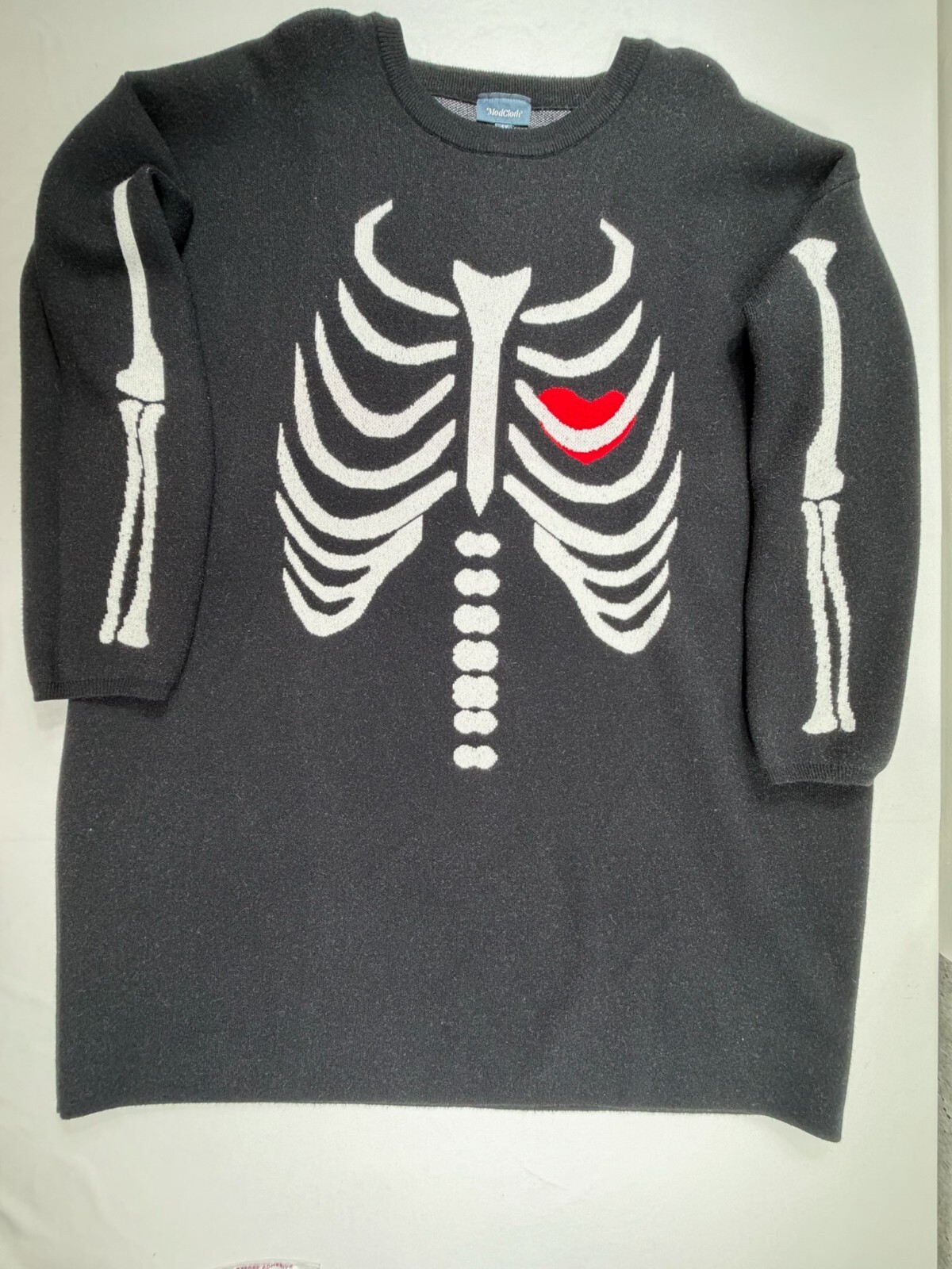 ModCloth Black Skeleton Print Sweater Dress Size 4X ModCloth Black Skeleton Print Sweater Dress Size 4X