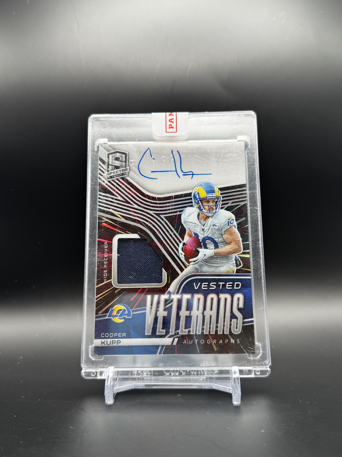 2021 Panini Spectra - Vested Veterans Autographs Cooper Kupp #VV-CK Hyper Prizm 2021 Panini Spectra - Vested Veterans Autographs Cooper Kupp #VV-CK Hyper Prizm