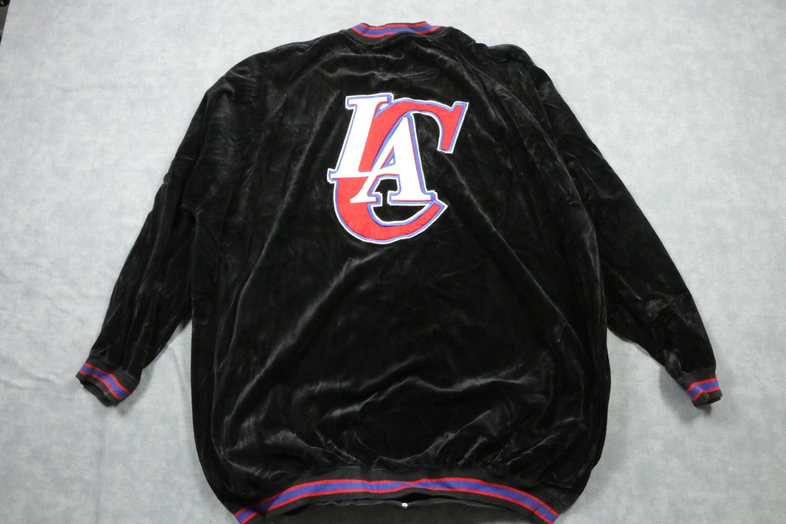 Los Angeles Clippers Jacket Mens 3XL Black NBA Basketball UNK Velour Full Zip