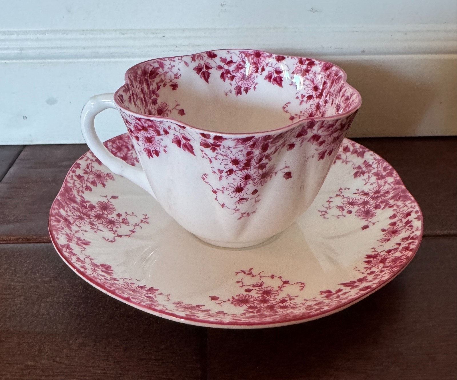 Vintage Shelley Dainty Pink Flat Teacup and Saucer 051/P Excellent Dainty Shape Vintage Shelley Dainty Pink Flat Teacup and Saucer 051/P Excellent Dainty Shape