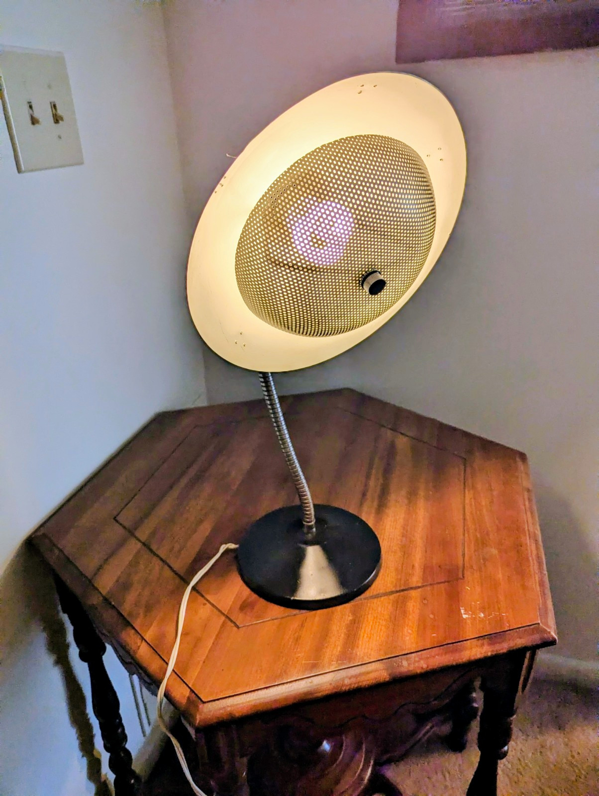Lightolier Metal Gooseneck Desk Lamp-RARE Mid Century