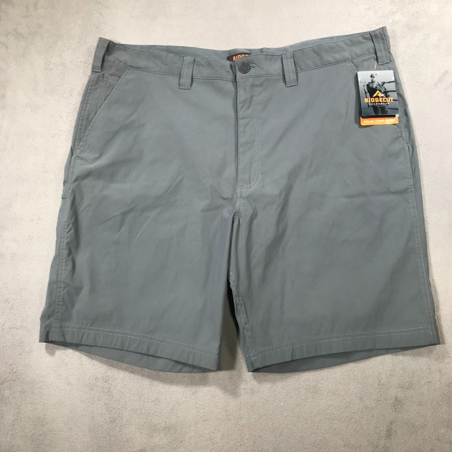Ridgecut Toughwear Shorts Men\'s 42 Gray Stretch Nylon Performance Chino NEW