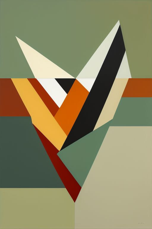 Large Abstract Painting 2x3 ft. Complex Geometric Demrin Fine Art Original NEW