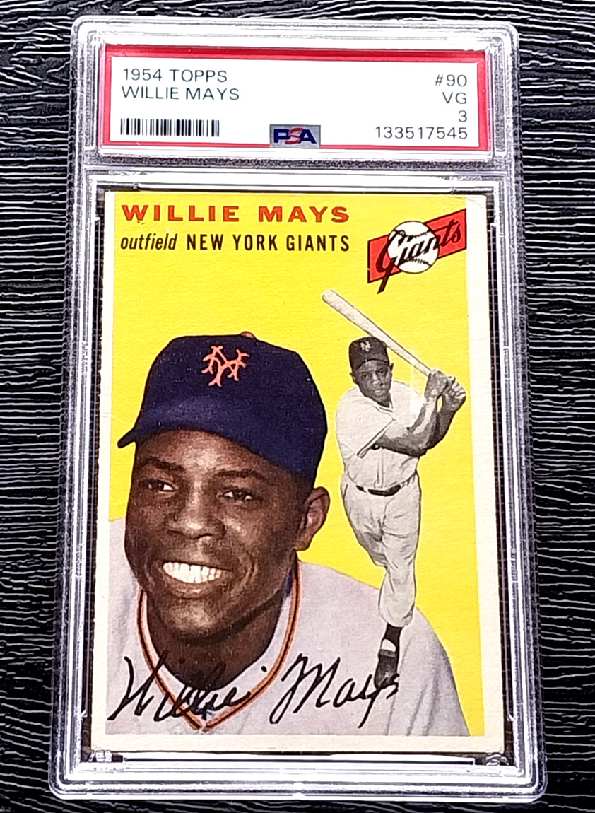 1954 TOPPS WILLIE MAYS BASEBALL CARD #90 **SHARP** **LOOKS MUCH NICER** PSA 3 VG