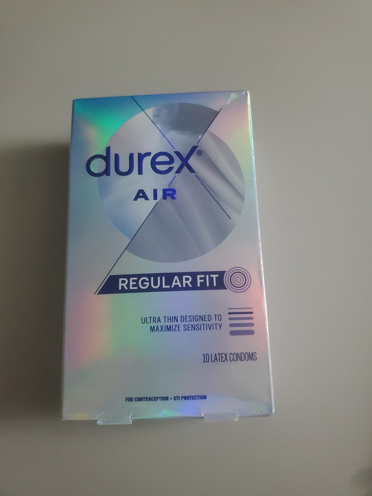 Durex Air Extra Thin Transparent Natural Rubber Latex Condom Regular Fit 10 Cnt.