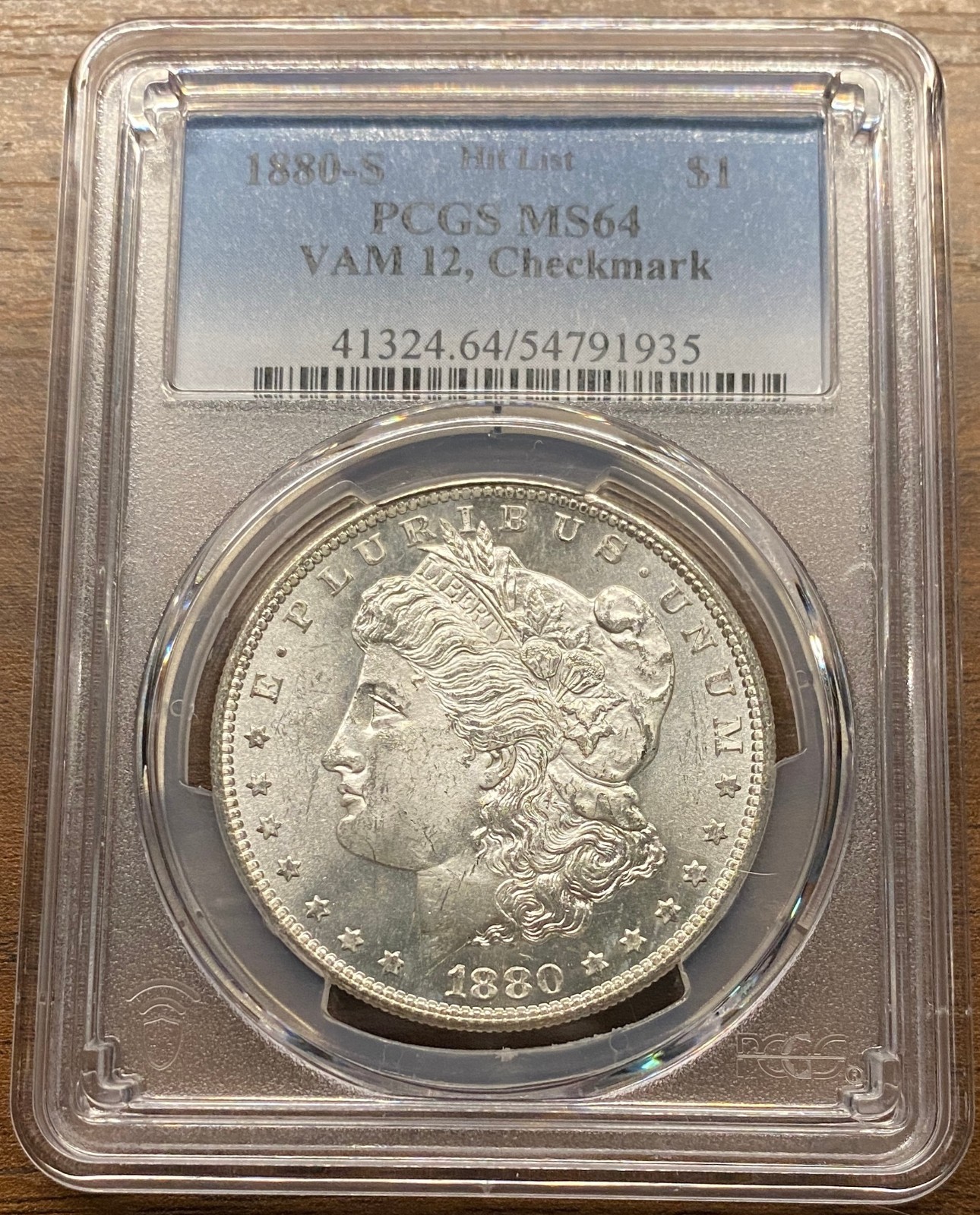 1880 S 8/7 Morgan Silver Dollar Vam 12 Checkmark PCGS MS64 Hitlist 40