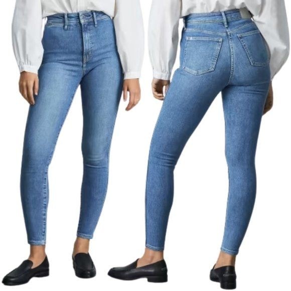 Everlane The Way High Skinny Jean 32 Clean Front Organic Cotton Recycled Blue Everlane The Way High Skinny Jean 32 Clean Front Organic Cotton Recycled Blue