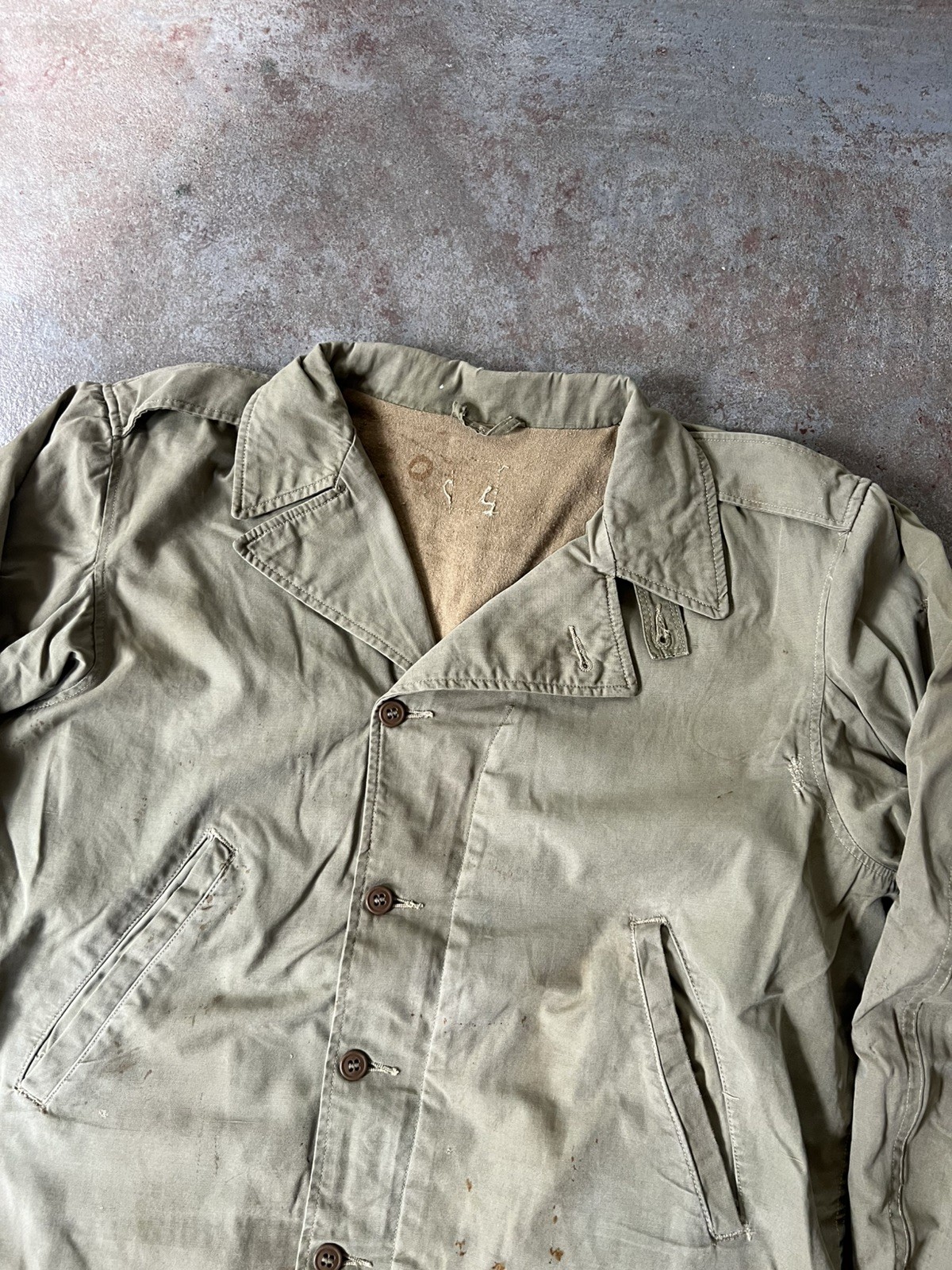 Vintage 1940s WWII army m-41 field Jacket Lined Size 42