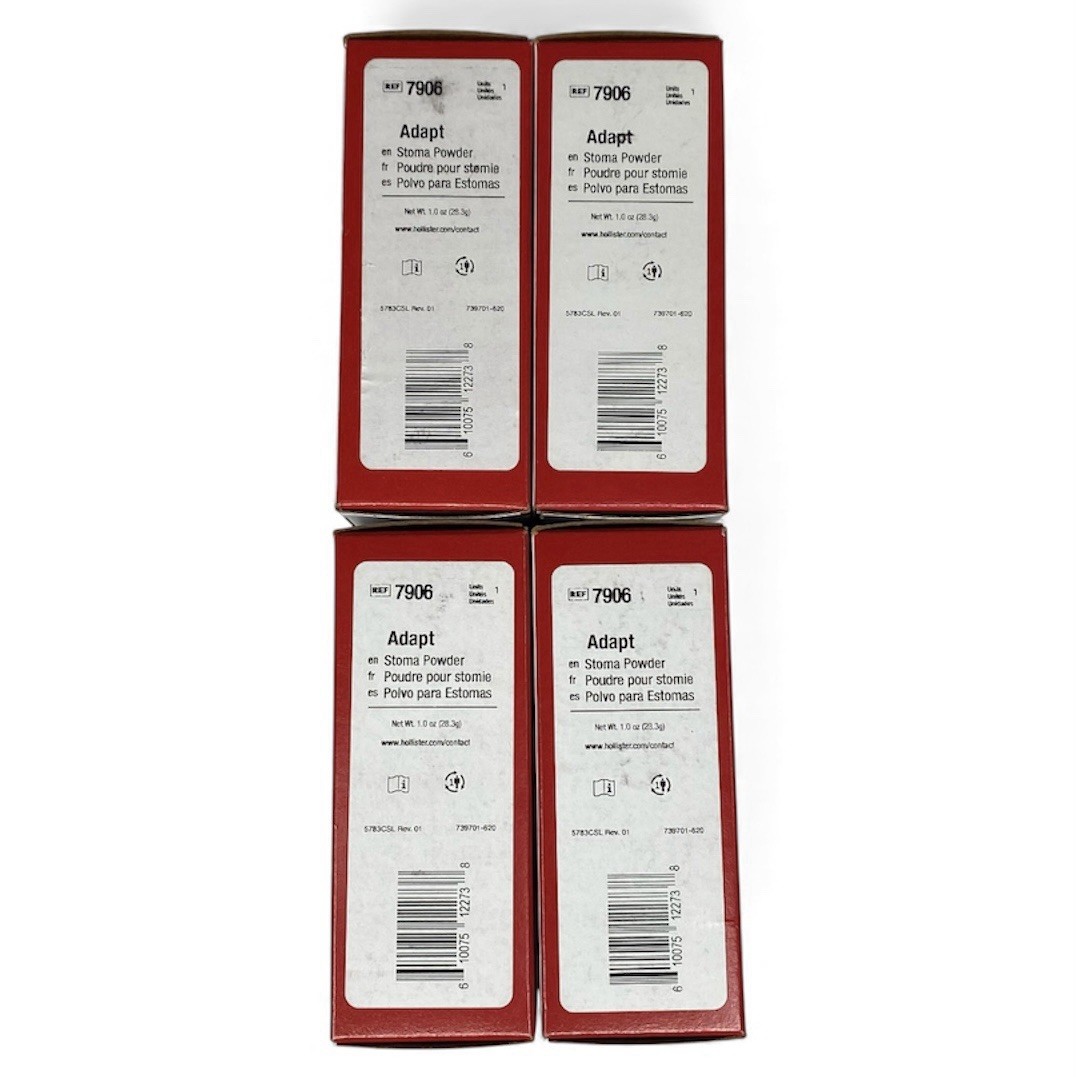 Hollister 7906 1oz Bottles Adapt Ostomy Stoma Powder 4 Boxes Exp 2028