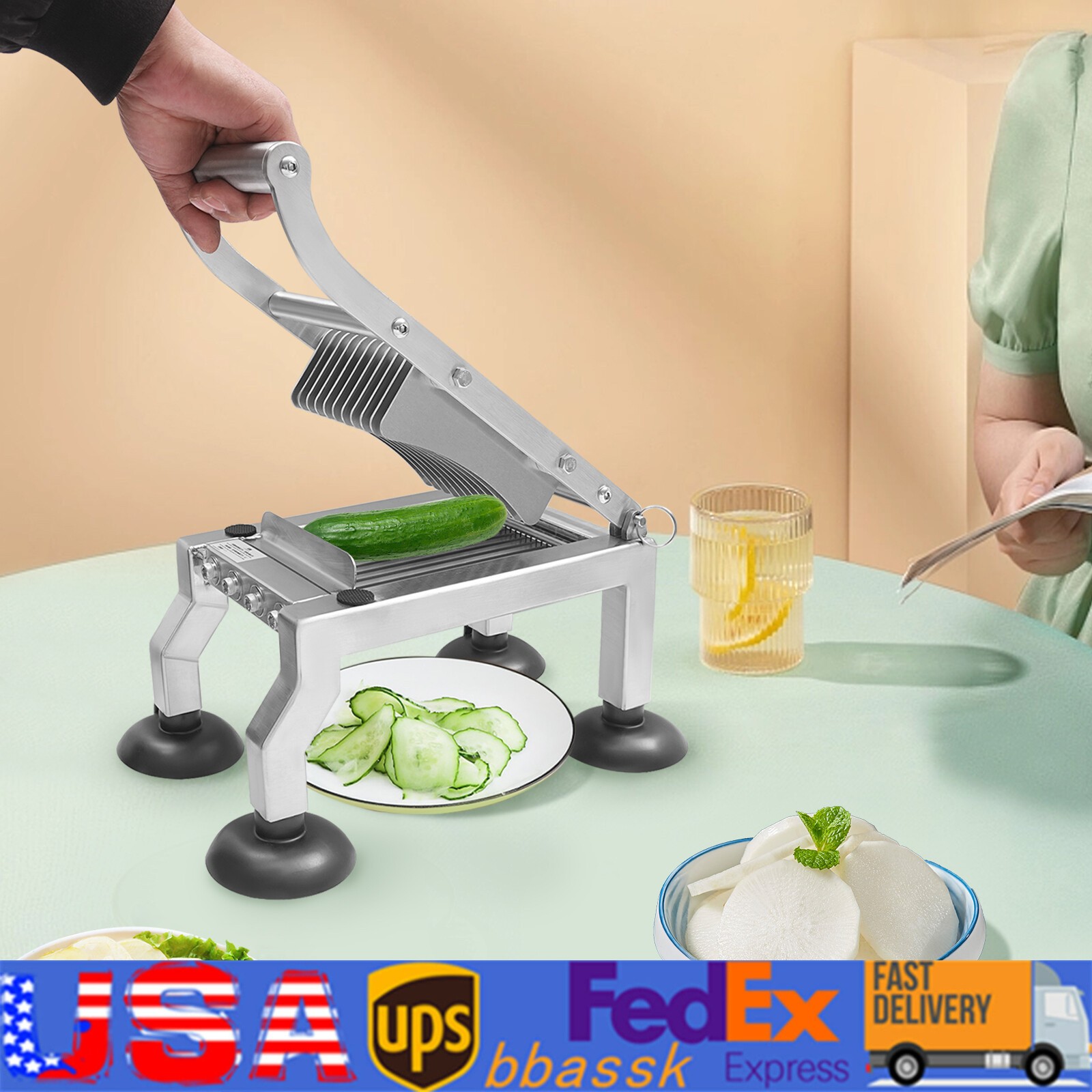 Manual Vegetable Fruit Chopper Cutter Food Onion Veggie Dicer Slicer Kitchen