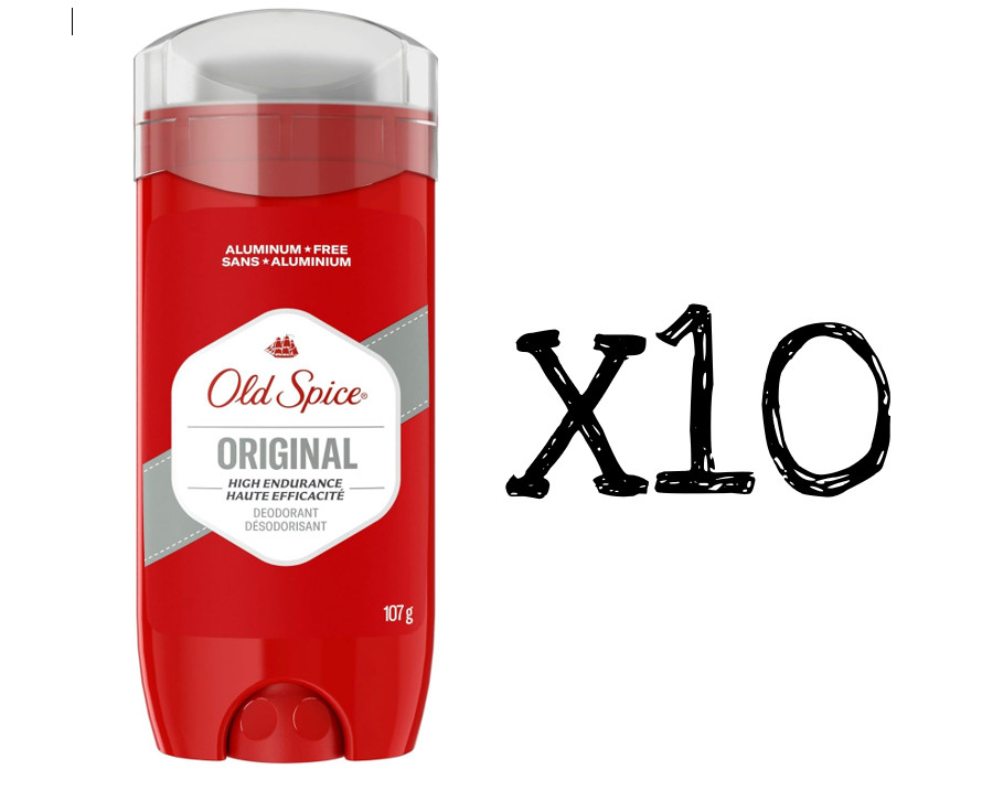 Old Spice High Endurance Deodorant for Men x10 Aluminum Free Original Scent 107g