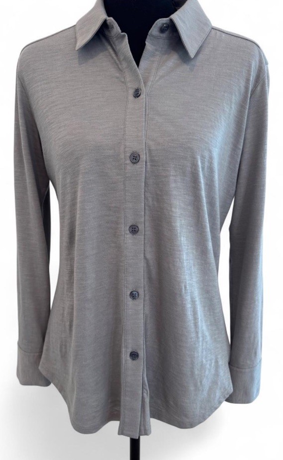 NWOT, Theory Sorena slub Gray Women’s Long Sleeve shirt