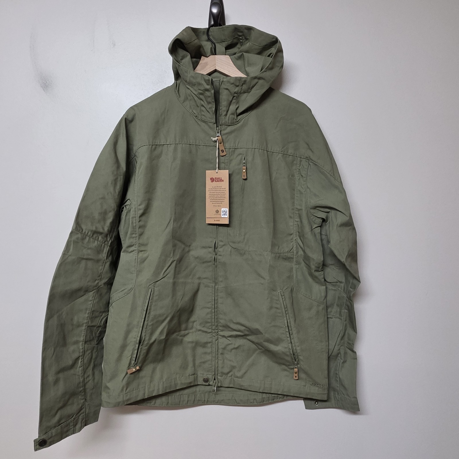 Fjallraven Sten Jacket Men\'s Jacket Army Green Large Water Resistant Wax Finish