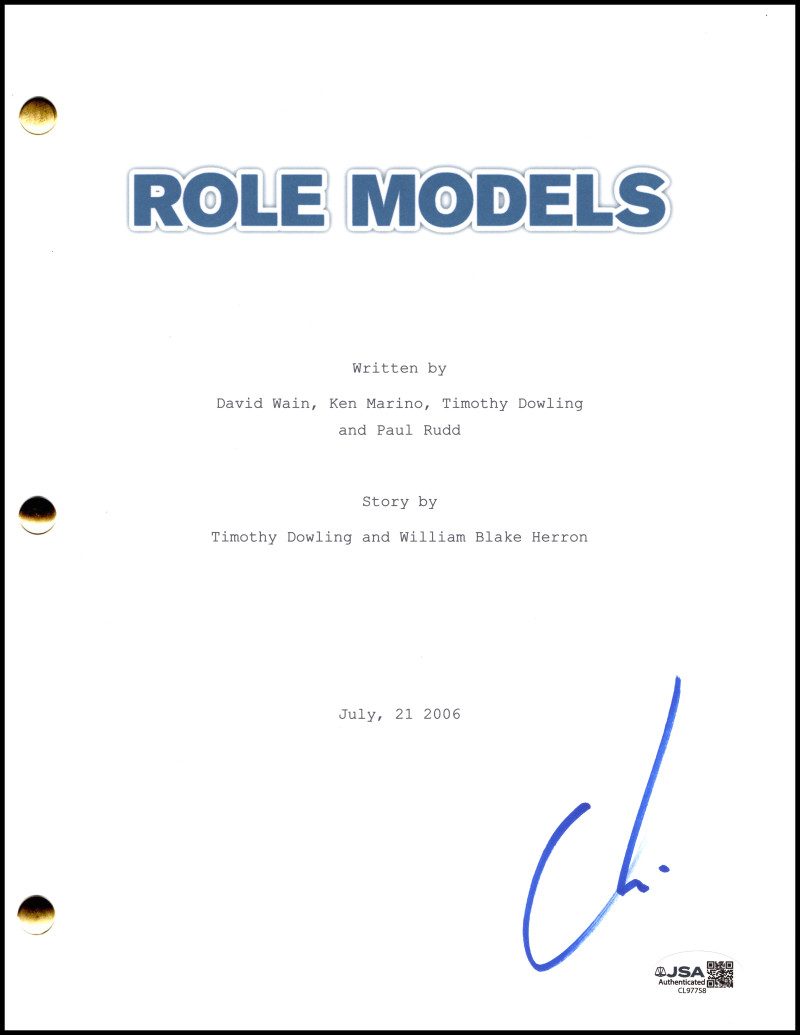 Christopher Mintz-Plasse Signed Autograph Role Models Script Screenplay JSA COA
