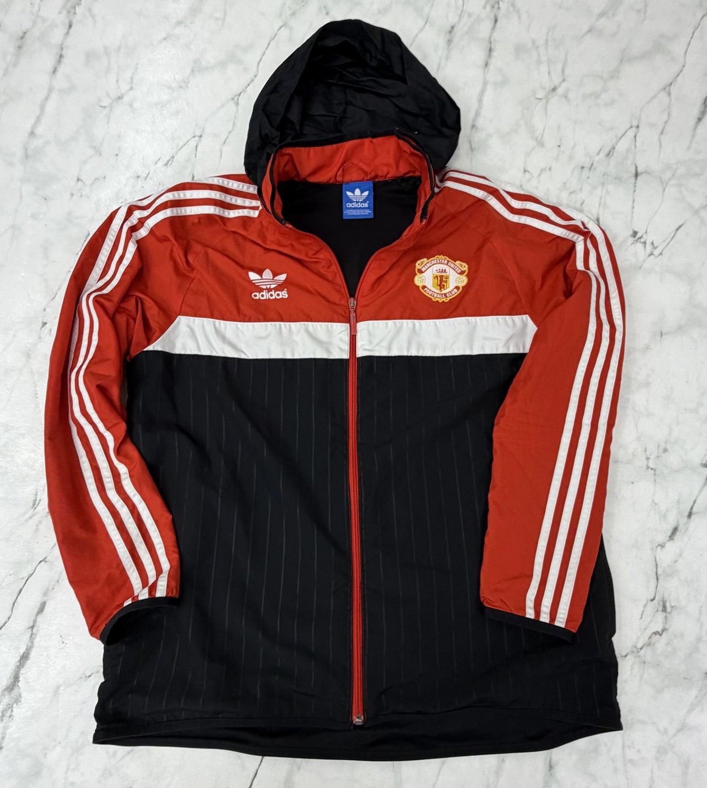 MANCHESTER UNITED 2015 ADIDAS ORIGINALS Training RETRO TRACK JACKET TOP RED MENS