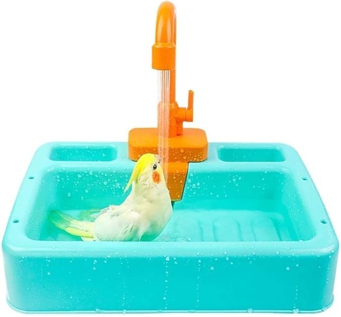 kathson Bird Bathtub,Parrot Shower Box,Automatic Parakeet Bathtub with Faucet... kathson Bird Bathtub,Parrot Shower Box,Automatic Parakeet Bathtub with Faucet...