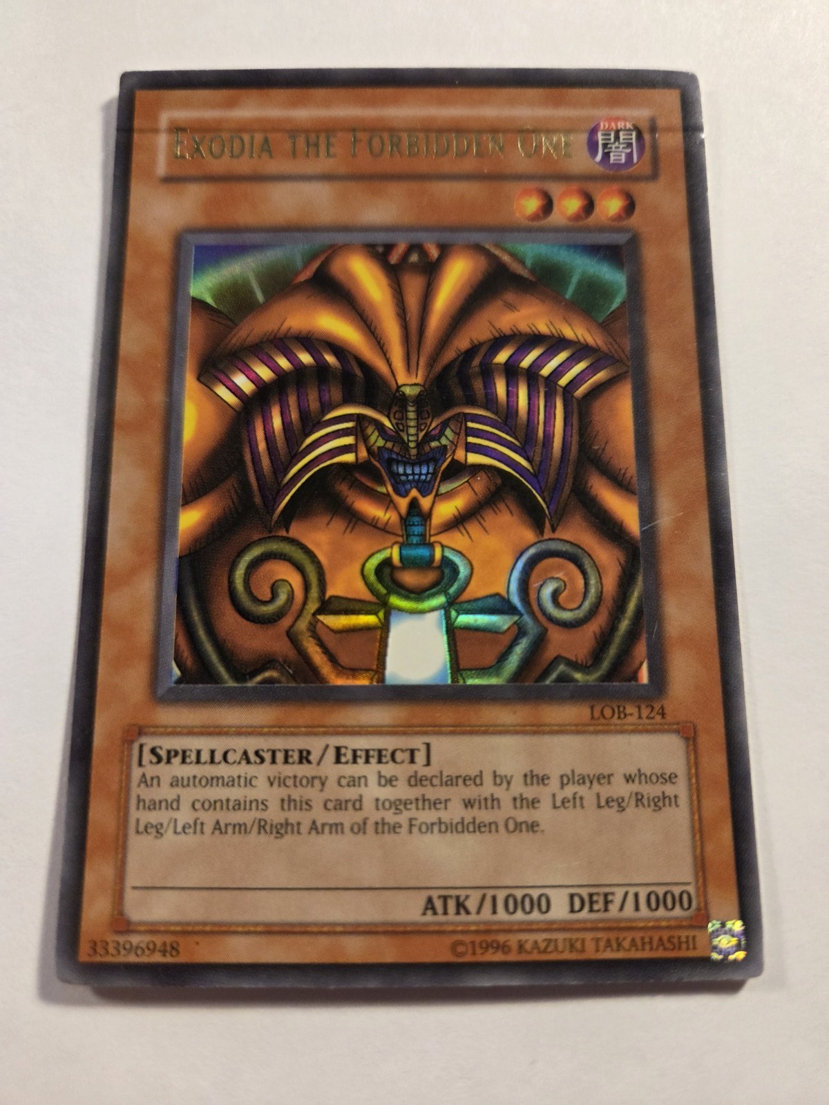 Exodia the Forbidden One The Legend of Blue Eyes White Dragon Unlimited Damaged 