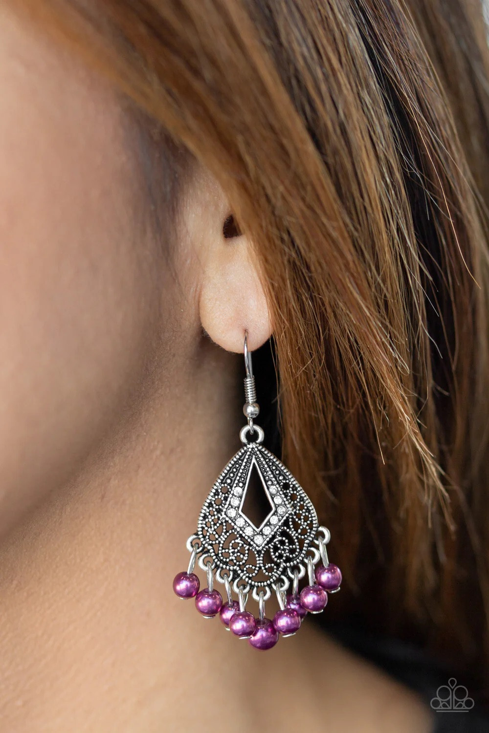 Gracefully Gatsby Purple Earrings Paparazzi New Gracefully Gatsby Purple Earrings Paparazzi New