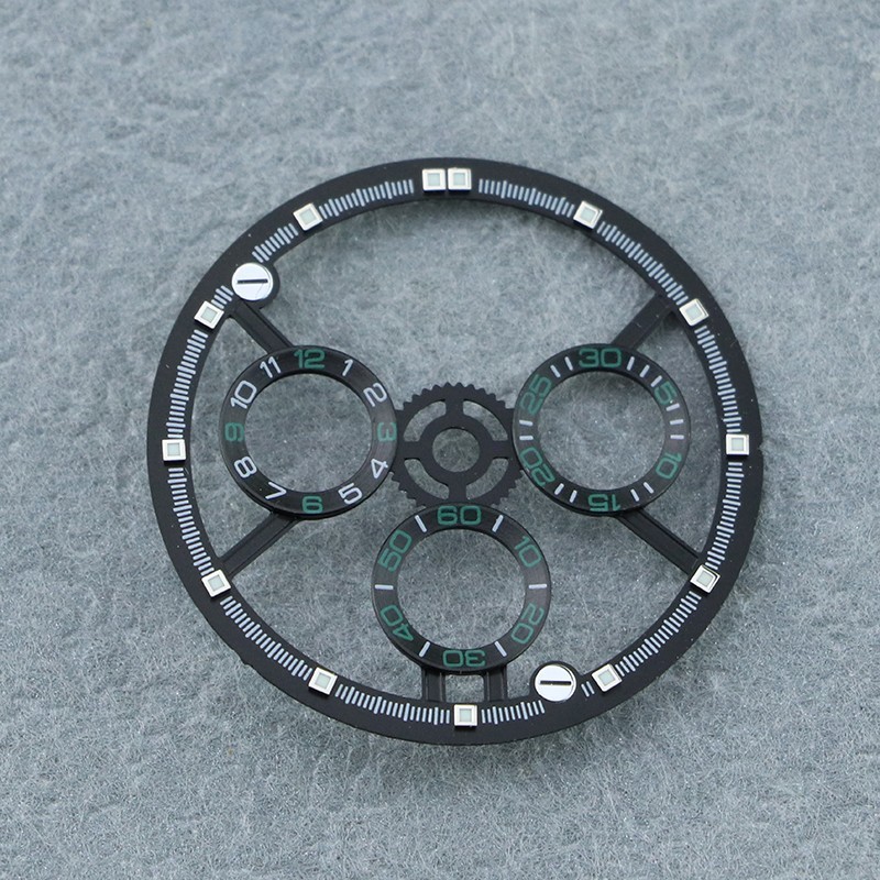 28.5mm Skeleton Chronograph Watch Dial Fit SL4802 For 38mm Carbon Watch Case