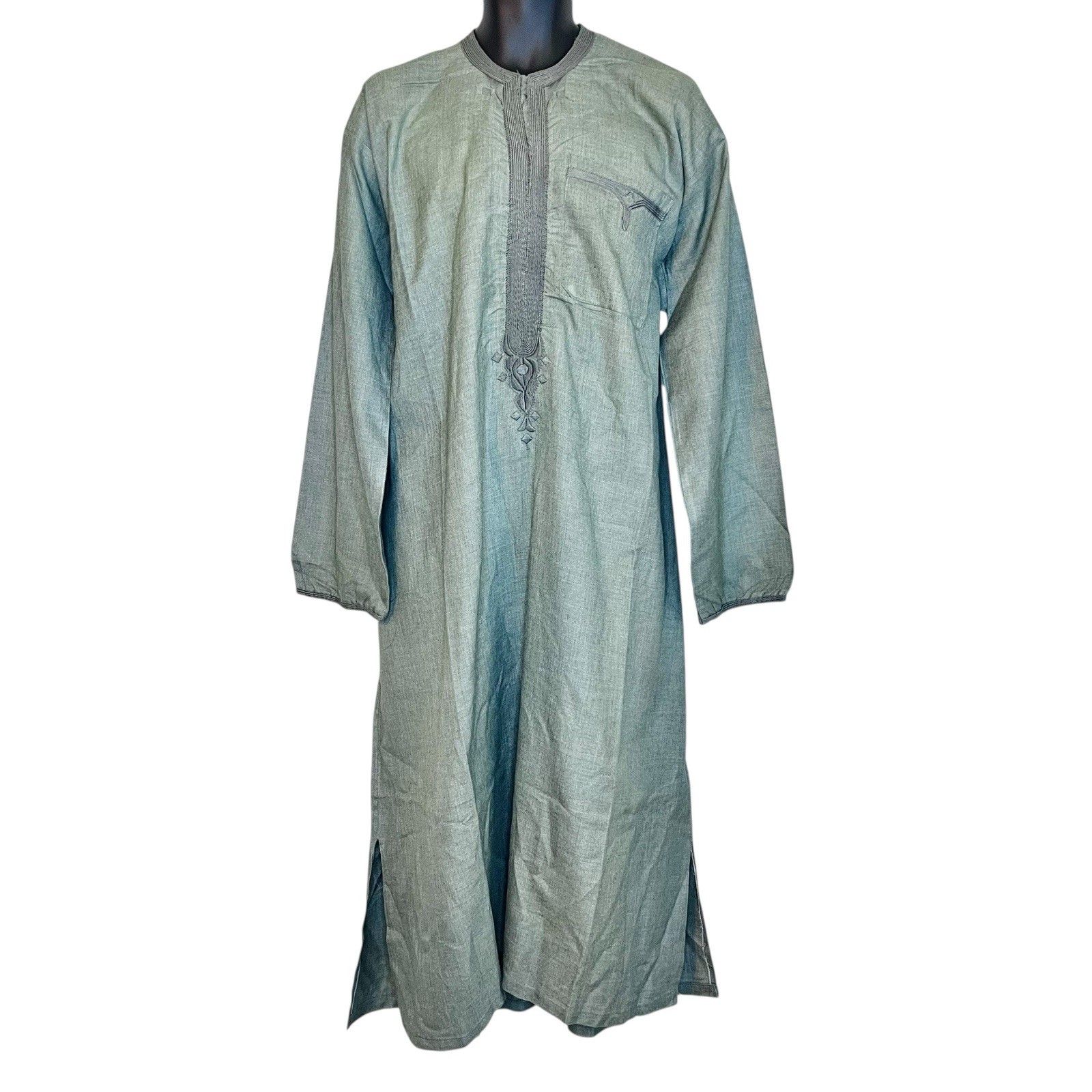Olive Green Long Muslim Mid Eastern Style Men Traditional Top