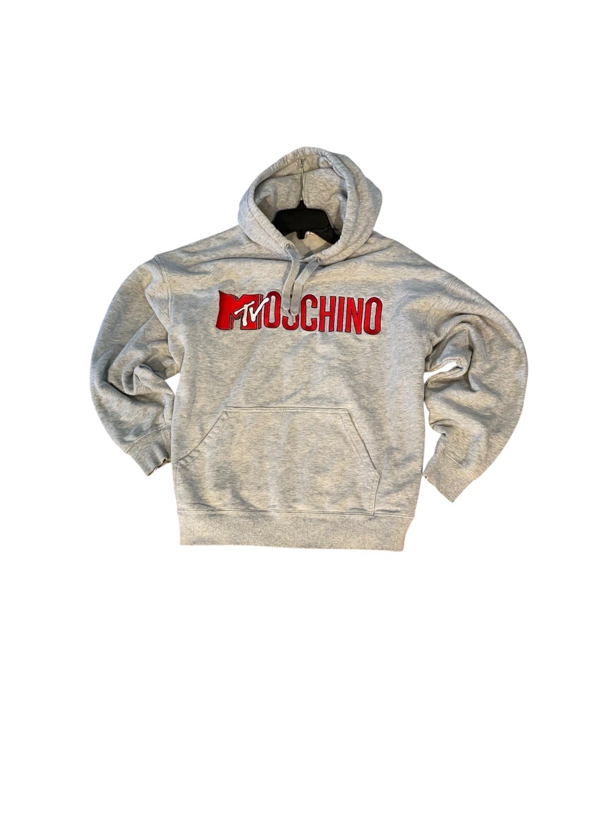 Used MOSCHINO x H&M Gray Logo Print Hooded Sweatshirt Hoodie - M Unisex Used MOSCHINO x H&M Gray Logo Print Hooded Sweatshirt Hoodie - M Unisex