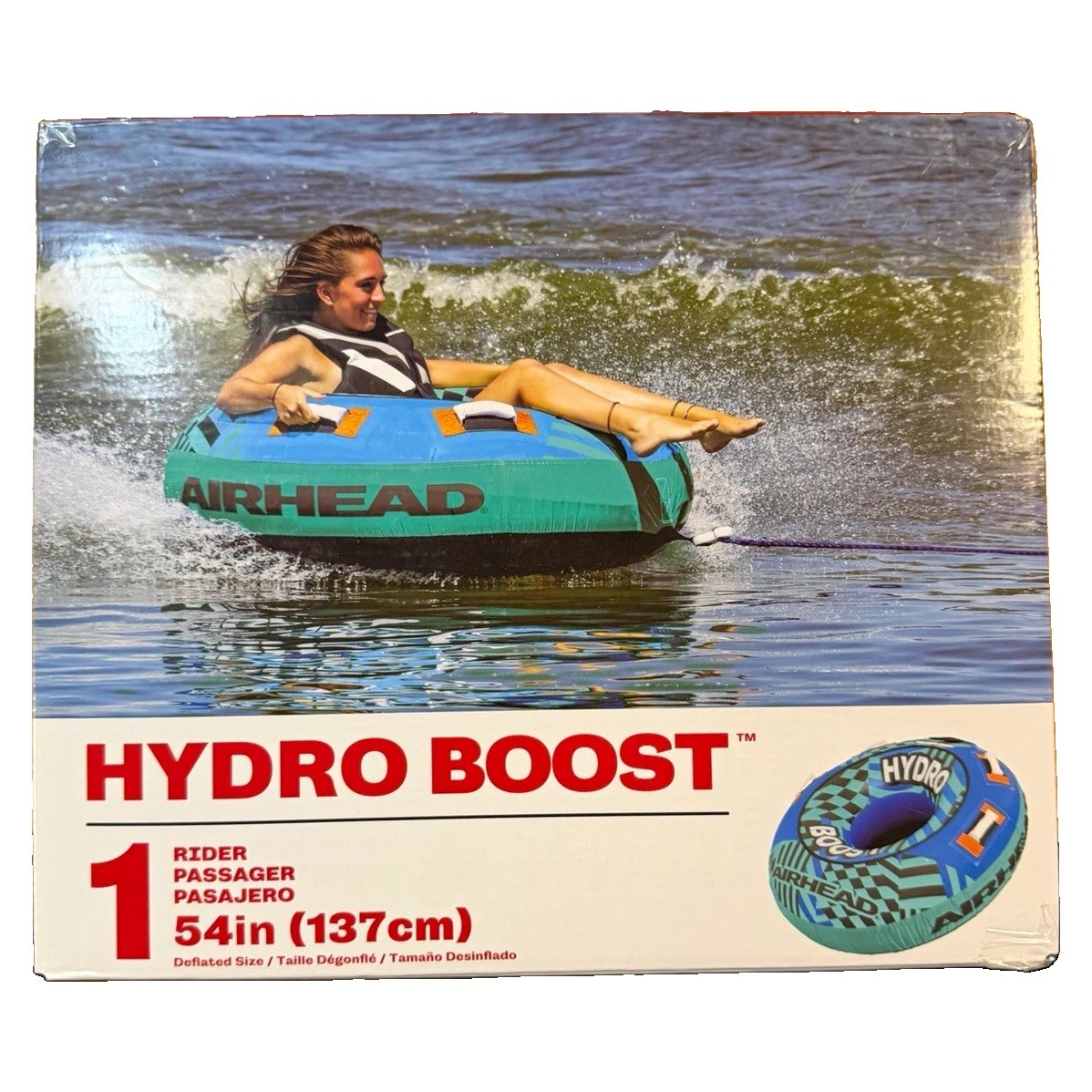 AIRHEAD Hydro Boost 54in 1-Person Towable Tube, PVC, MPN WTT122BL