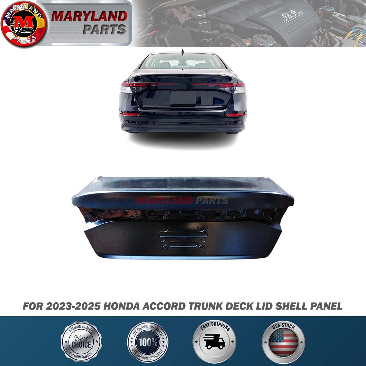 For 2023-2025 Honda Accord Trunk Deck Lid Shell Panel For 2023-2025 Honda Accord Trunk Deck Lid Shell Panel