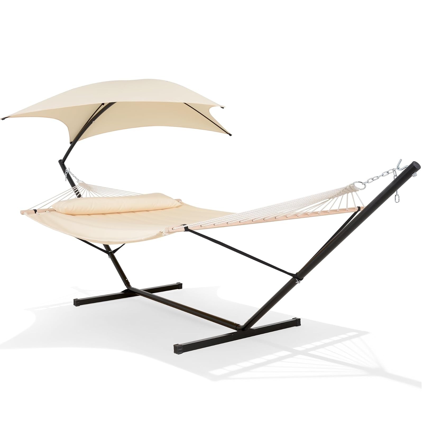 SUNCREAT Portable Outdoor Hammock with Stand Canopy