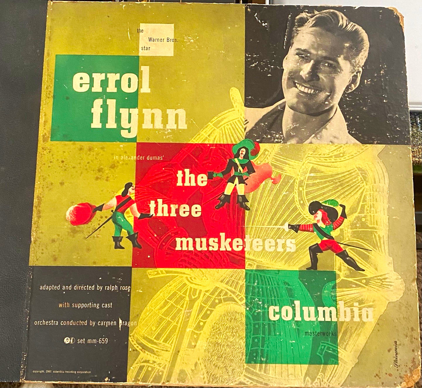 Columbia Masterworks Errol Flynn The Three Musketeers 1944 Record Box Set MM-659