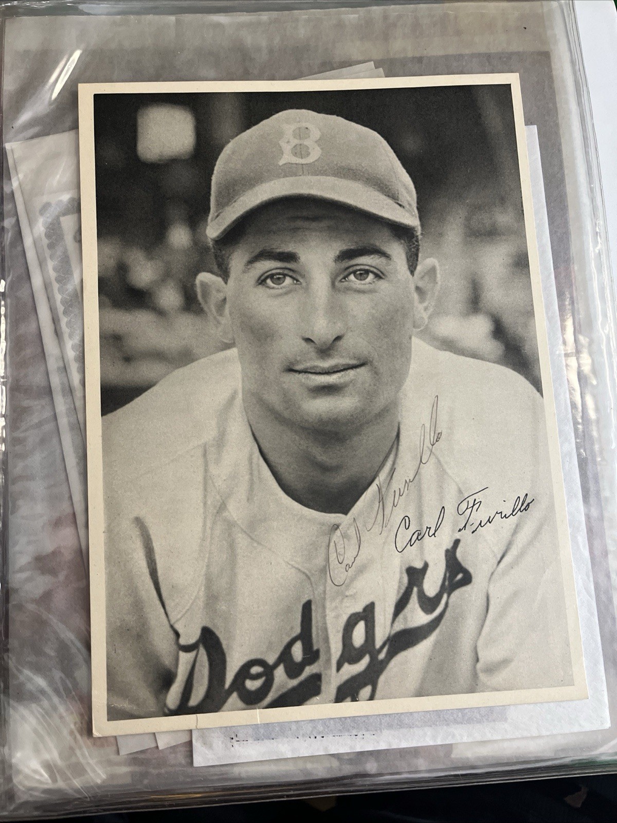 1949 Carl Furillo Signed Auto Brooklyn Dodgers Team Issue Picture 1949 Carl Furillo Signed Auto Brooklyn Dodgers Team Issue Picture