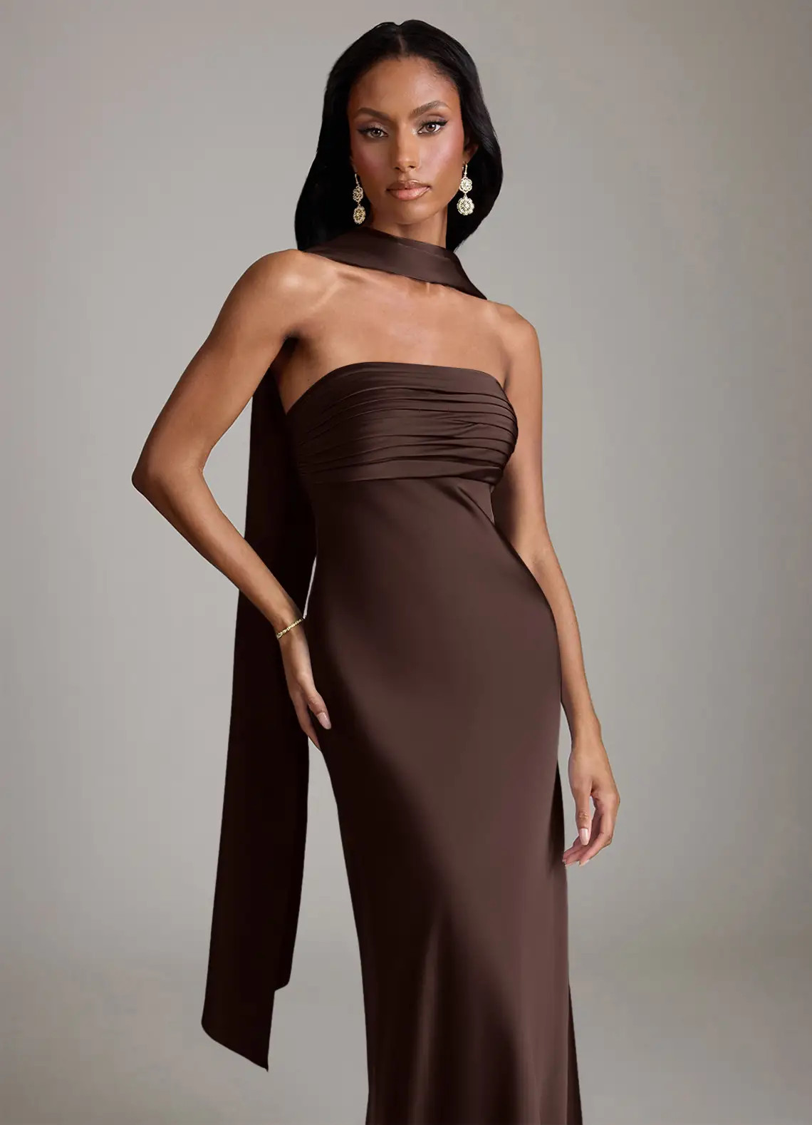 Azazie Saylor - Mermaid Strapless Stretch Satin Dress Azazie Saylor - Mermaid Strapless Stretch Satin Dress
