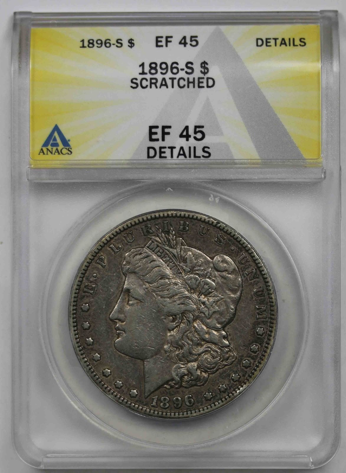 1896-S $1 ANACS XF EF 45 Details Morgan Silver Dollar 1896-S $1 ANACS XF EF 45 Details Morgan Silver Dollar