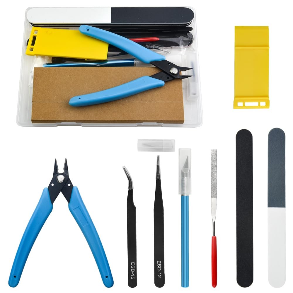 BXQINLENX Professional 9 PCS Model Tools Kit Modeler Basic Compact, Blue BXQINLENX Professional 9 PCS Model Tools Kit Modeler Basic Compact, Blue