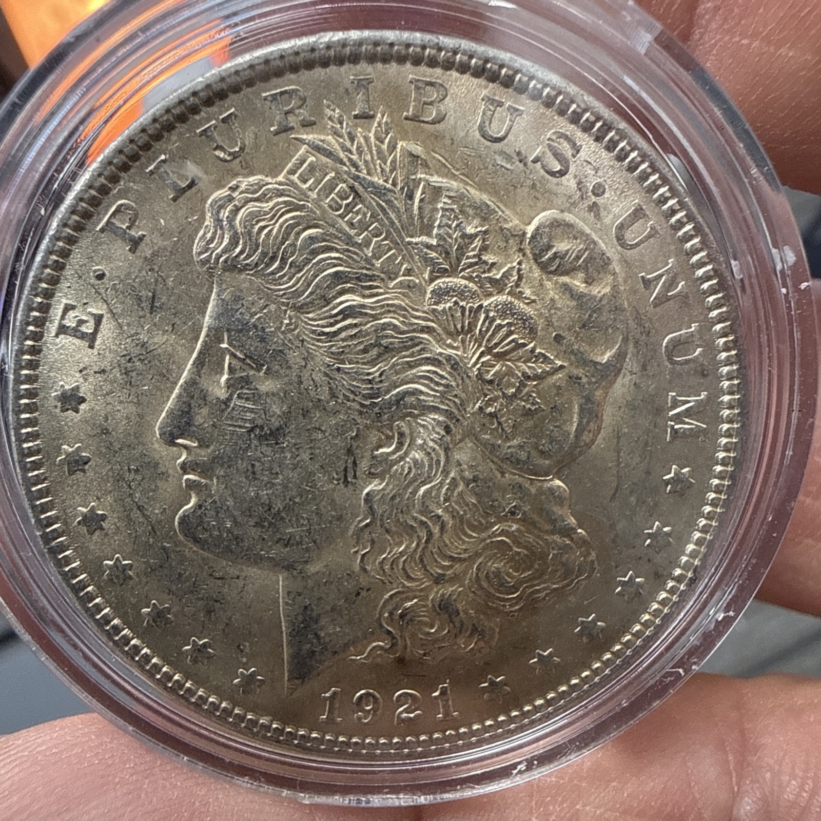 1921 P, Toned Morgan Silver Dollar 