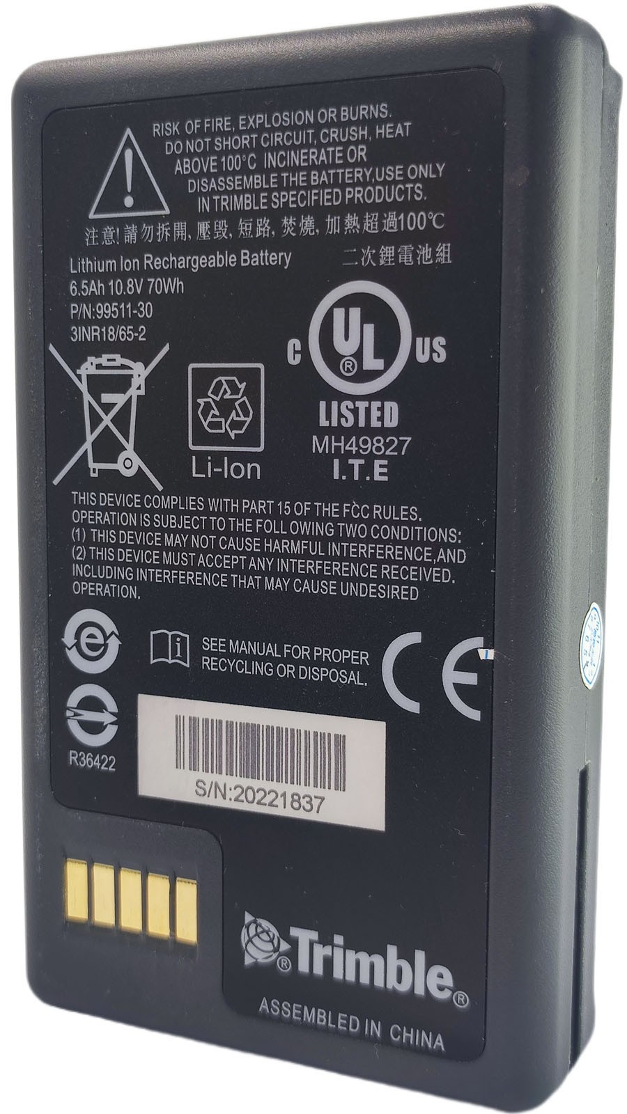 10.8V Trimble 79400 Battery for Trimble S3‑S8 SX10 VX Total Station 99511‑30