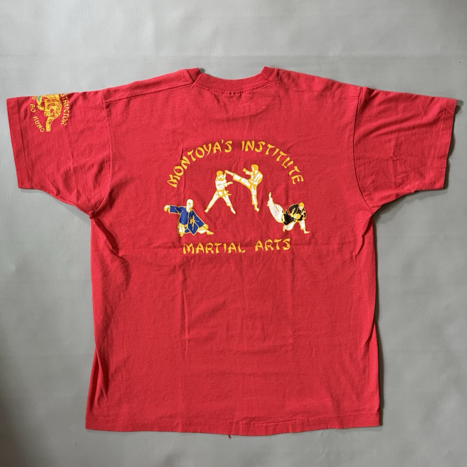 Vintage Late 80s Martial Arts Instructor Graphic T-Shirt Size XL Red Montoya’s
