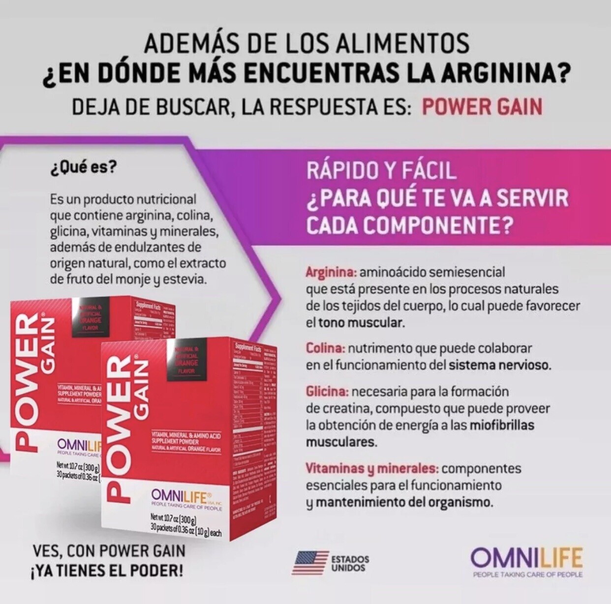 OMNILIFE Power Gain / Power Maker Box with 30 packets 300 g.  ( 2 Box )