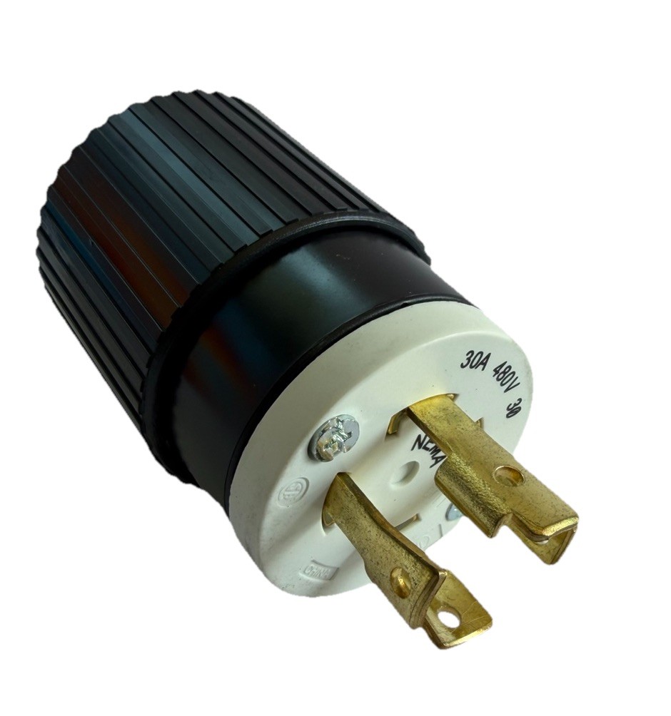 AC WORKS® NEMA L16-30P – 3-Phase 30A, 480V Locking Male Plug in Black AC WORKS® NEMA L16-30P – 3-Phase 30A, 480V Locking Male Plug in Black