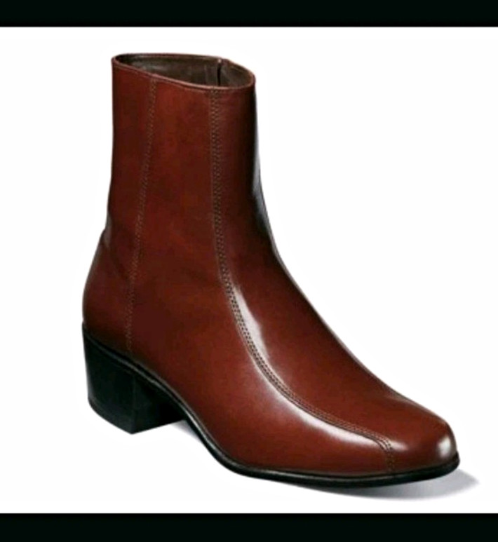 Florsheim Men\'s Duke 17087-03 Bike Toe Cognac Leather Zipper Boot - Stock