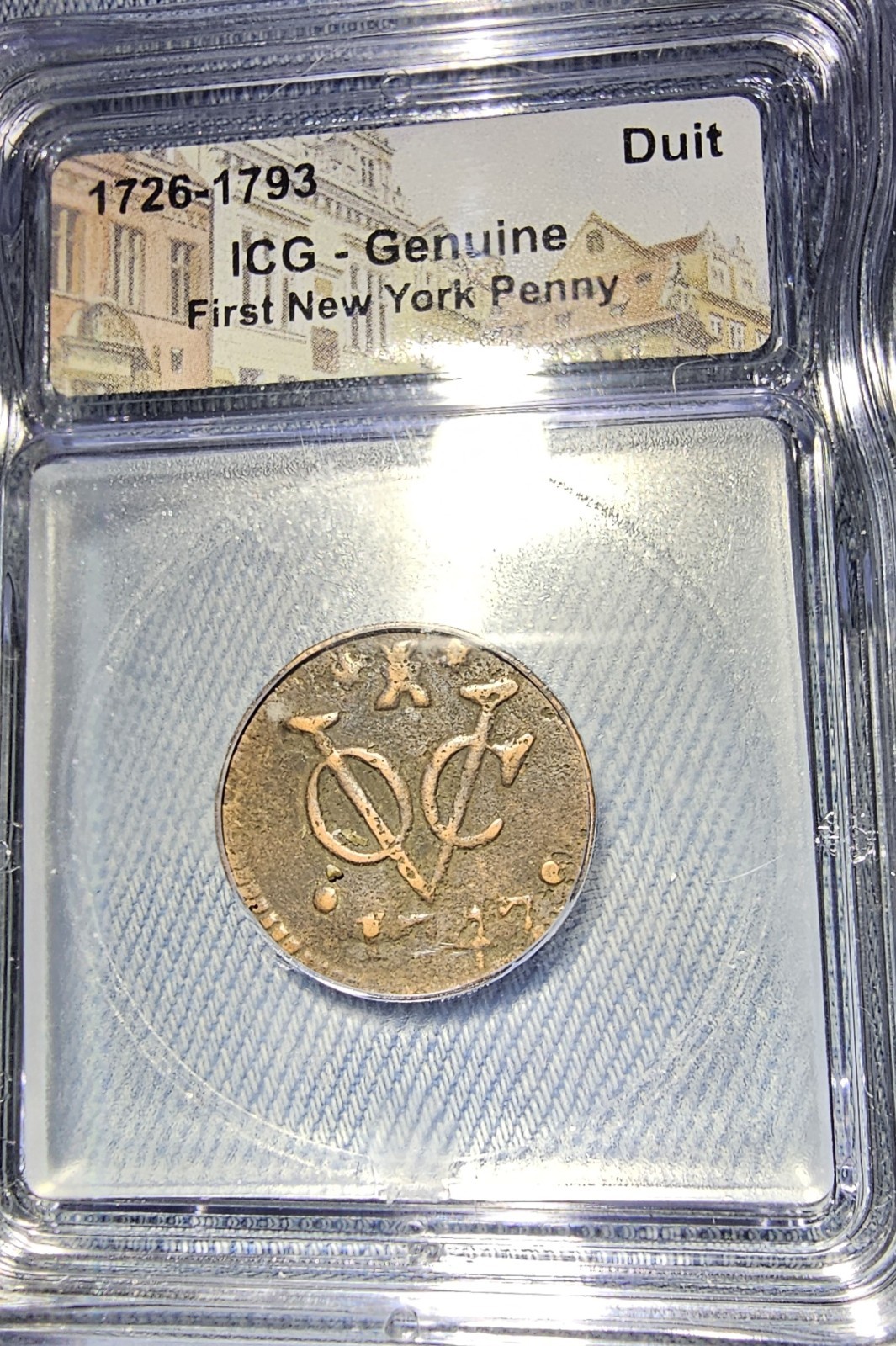 1747 Dutch Netherlands VOC Duit New York Penny