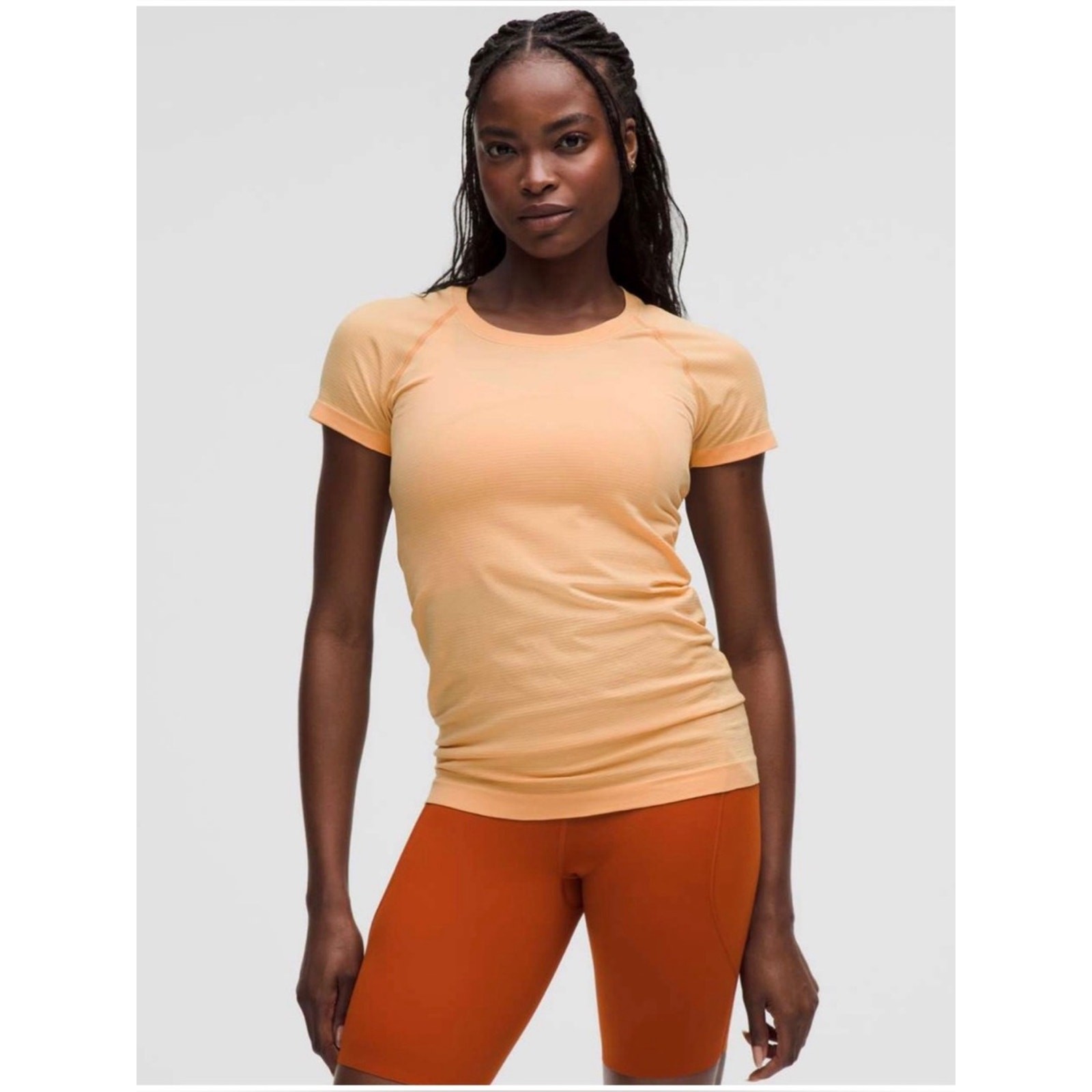 Lululemon Women’s Sz 8 Orange Swiftly Tech 2.0 Tee Shirt Stretch