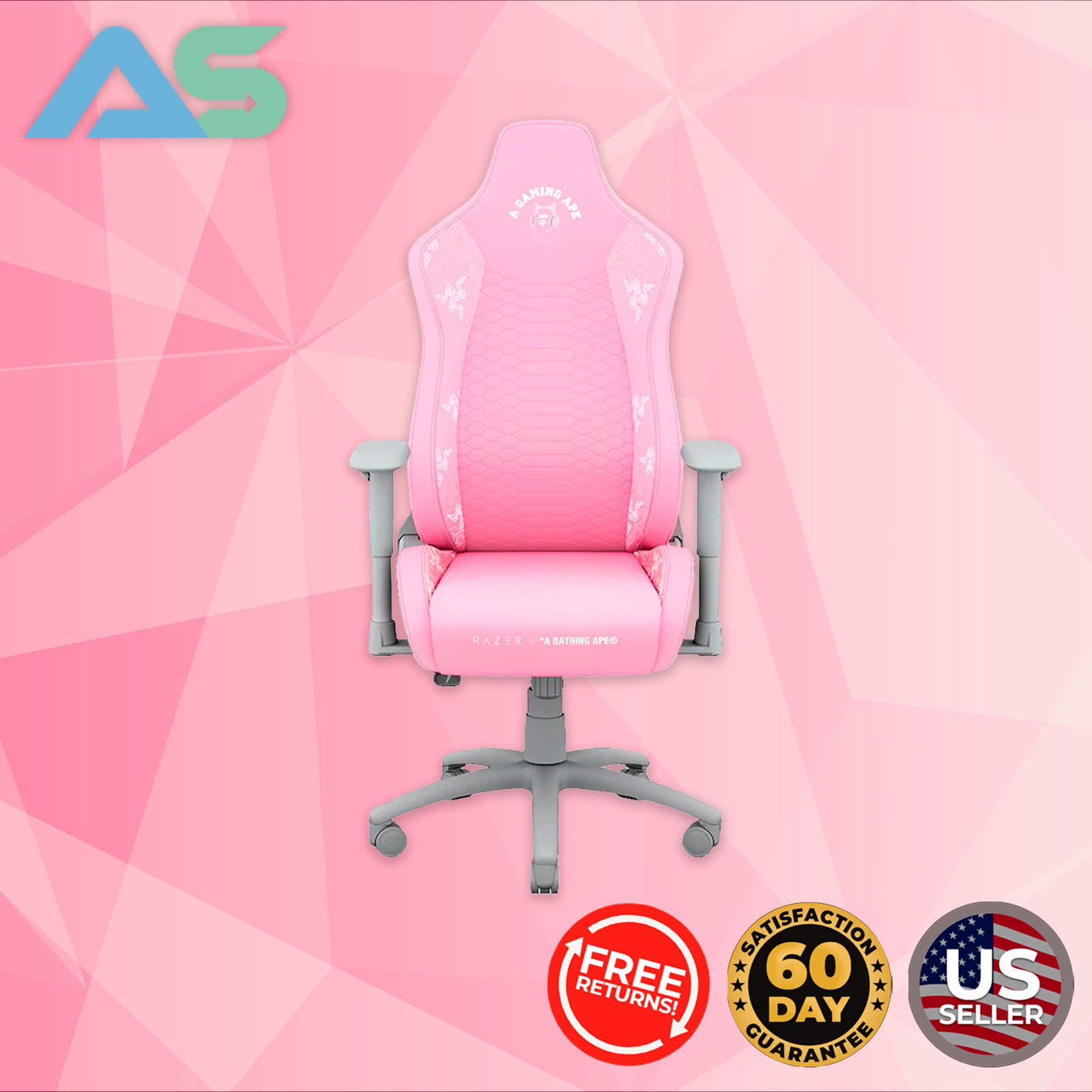 Razer Iskur X Leather Ergonmic Gaming Chair | Quartz | *A Bathing Ape Edition