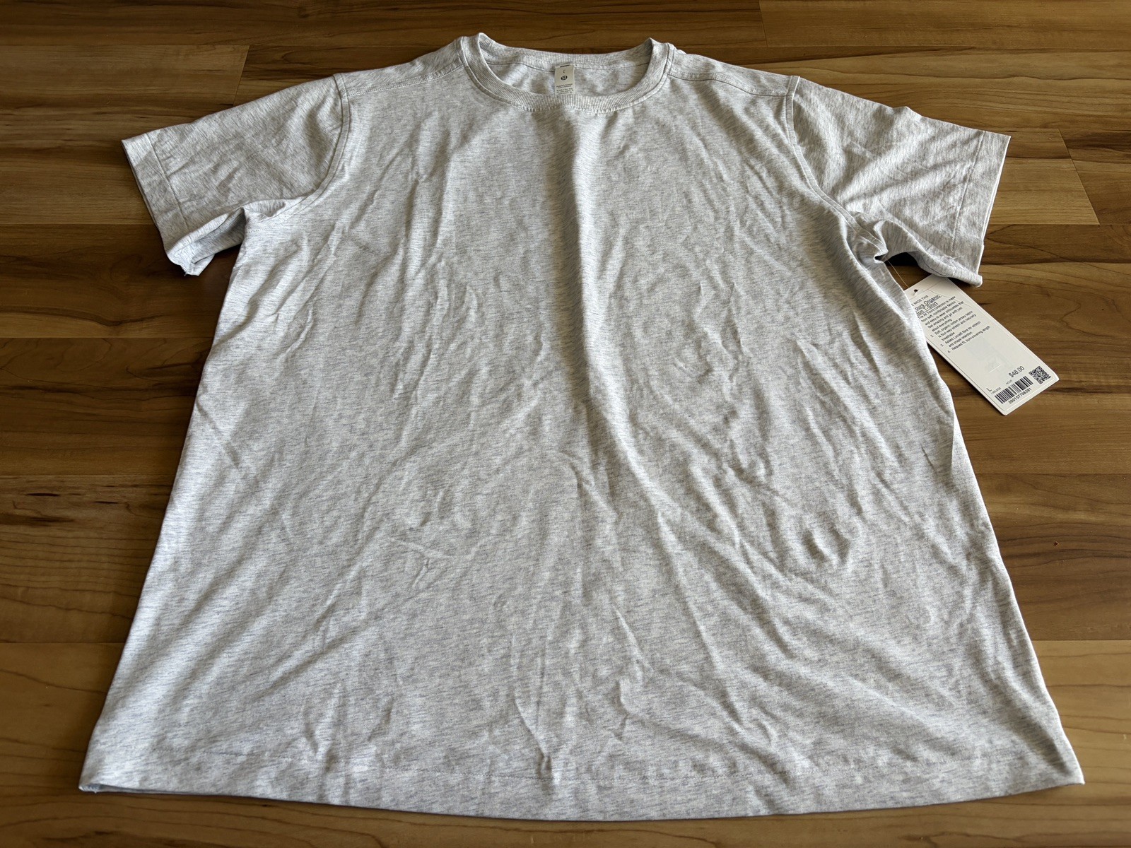 NWT Lululemon All Yours Organic Cotton T-Shirt Heathered Light Grey Size Large NWT Lululemon All Yours Organic Cotton T-Shirt Heathered Light Grey Size Large