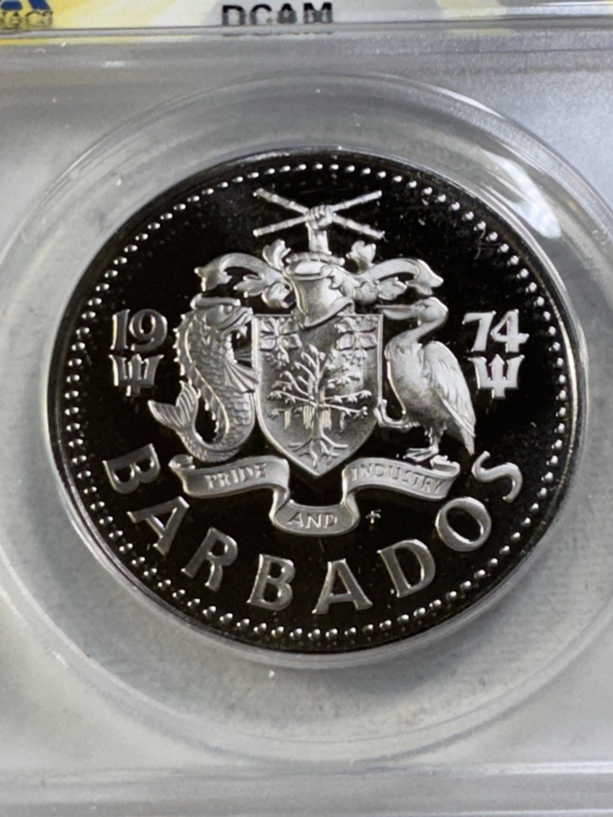 1974 Barbados $2 Coral and Fish Proof Graded PR 69 DCAM by ANACS 1974 Barbados $2 Coral and Fish Proof Graded PR 69 DCAM by ANACS