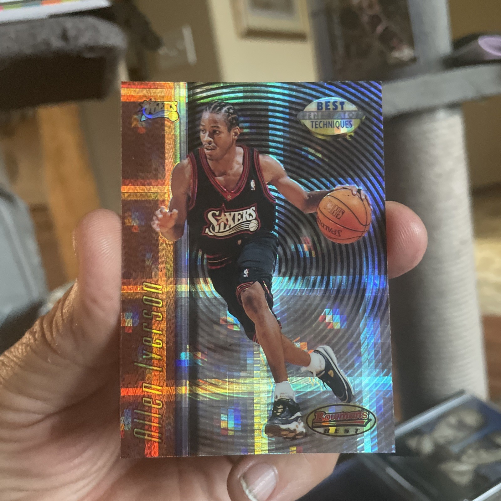 1997-98 Bowman's Best - Best Techniques Allen Iverson #T9 Atomic Refractor