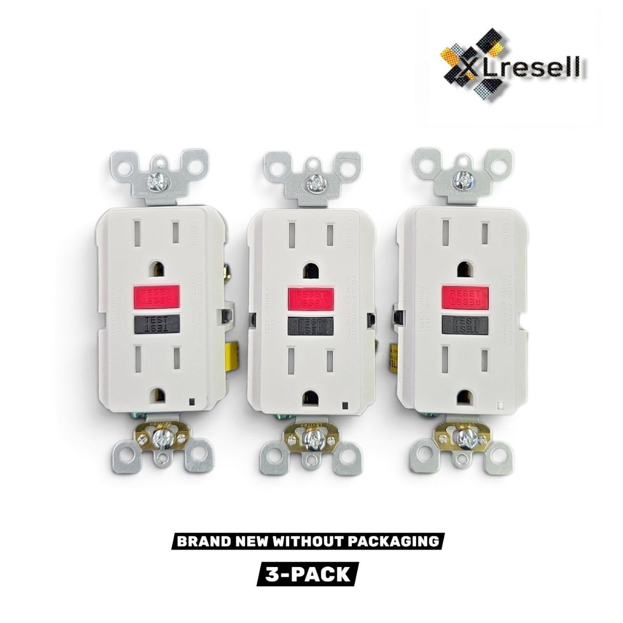 Leviton 15A 125V Self-Test Tamper Resistant GFCI Outlet White GFTR1-R4W 3-Pack