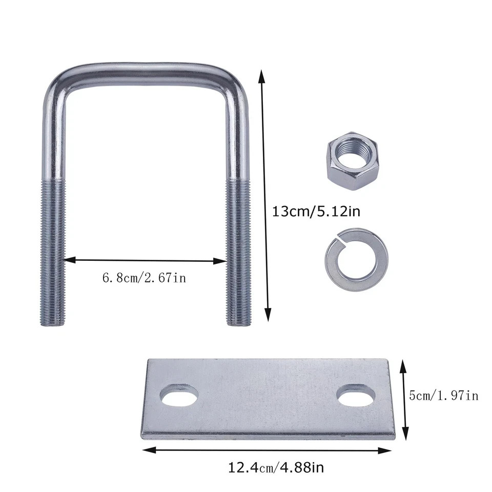 2Pcs Leaf Spring Clamp Kit, Fits Up To 3 Inch Wide Springs, Locks Silver 2Pcs Leaf Spring Clamp Kit, Fits Up To 3 Inch Wide Springs, Locks Silver