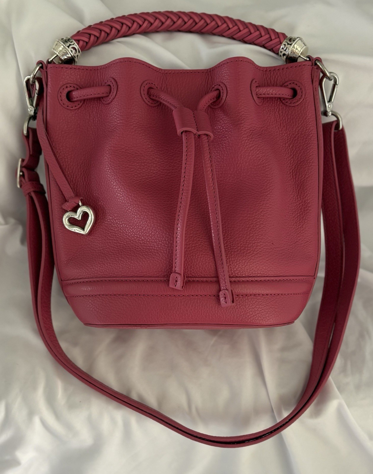 BRIGHTON PINK LEATHER BELLITA BUCKET BAG CROSSBODY MULTI STRAP EXCELLENT PRE-OWN